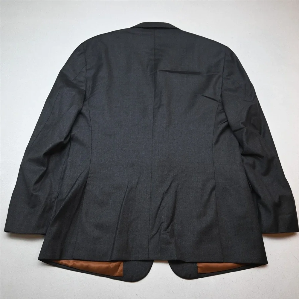 Jos A Bank 46L 38x34 Charcoal Gray 100% Wool Mens Jacket Pants Suit